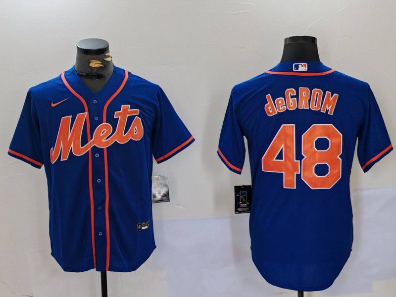 Men New York Mets #48 Degrom Blue Game 2024 Nike MLB Jersey style 2->new york mets->MLB Jersey